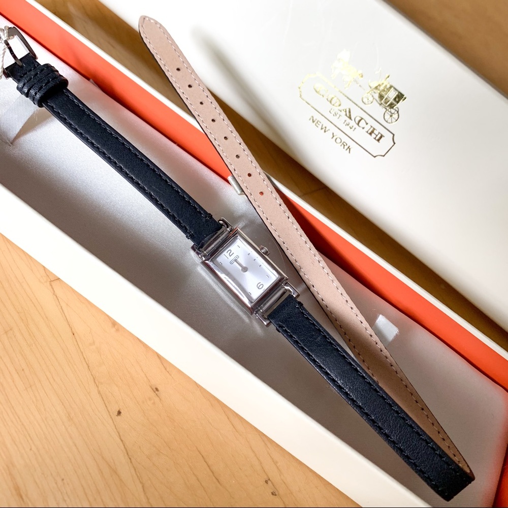Coach - Black Leather, Madison wrap quartz watch